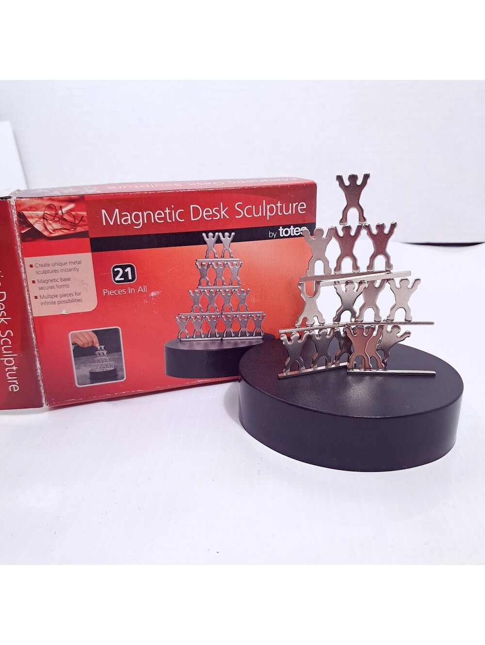 Magnetic Desk Sculpture By Totes person people modern work art silver toy 21pc